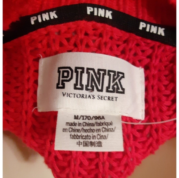 PINK VS Boyfriend Crewneck Sweater Red "Lettermen"w/ Blk details rare/htf 😍🔥💎 - Picture 5 of 11